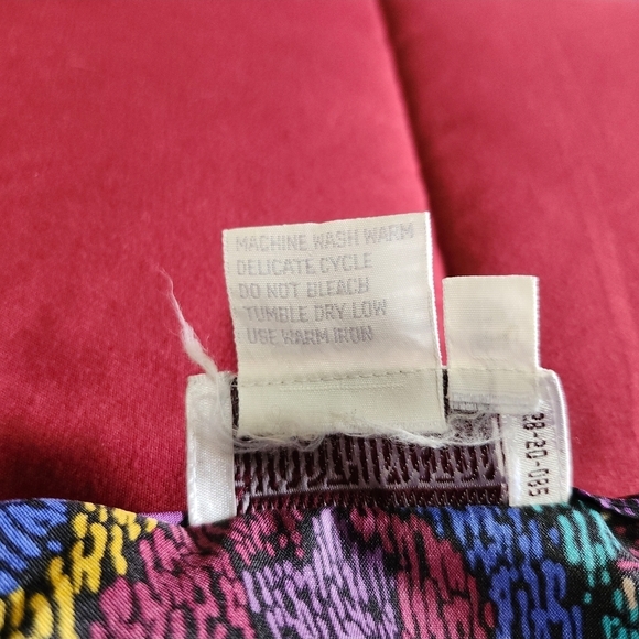 Worthington Vintage 80s Abstract Blouse Womens 18W Button Down Shoulder Pads - Picture 6 of 11